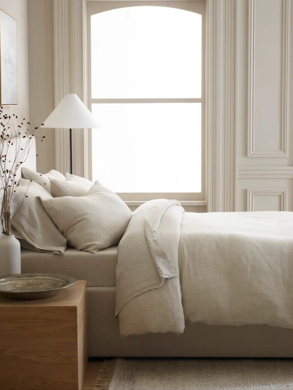Quince 100% European Linen Duvet Cover Full/Queen Natural Chambray EUC - Picture 3 of 9